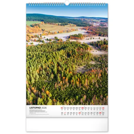 NOTIQUE Nástěnný kalendář Národní parky Čech a Moravy 2026, 33 x 46 cm