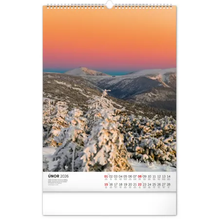 NOTIQUE Nástěnný kalendář Národní parky Čech a Moravy 2026, 33 x 46 cm