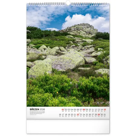 NOTIQUE Nástěnný kalendář Národní parky Čech a Moravy 2026, 33 x 46 cm