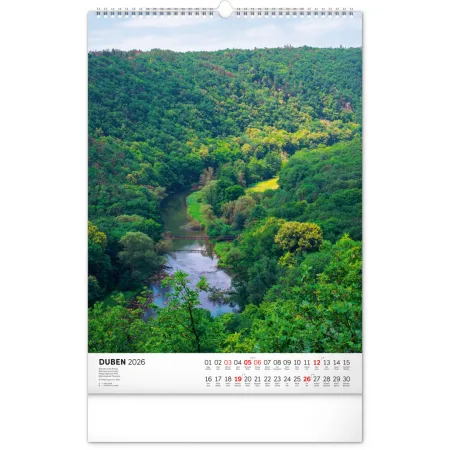 NOTIQUE Nástěnný kalendář Národní parky Čech a Moravy 2026, 33 x 46 cm