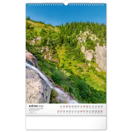 NOTIQUE Nástěnný kalendář Národní parky Čech a Moravy 2026, 33 x 46 cm