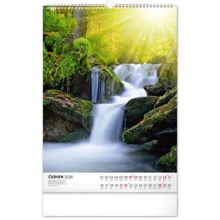 NOTIQUE Nástěnný kalendář Národní parky Čech a Moravy 2026, 33 x 46 cm