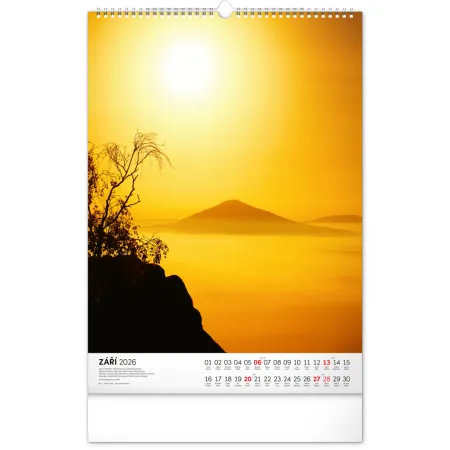 NOTIQUE Nástěnný kalendář Národní parky Čech a Moravy 2026, 33 x 46 cm