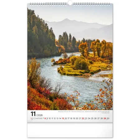 NOTIQUE Nástěnný kalendář Národní parky světa 2026, 33 x 46 cm