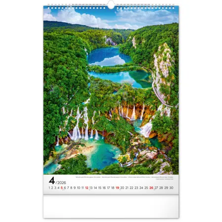 NOTIQUE Nástěnný kalendář Národní parky světa 2026, 33 x 46 cm
