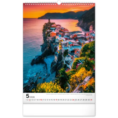 NOTIQUE Nástěnný kalendář Národní parky světa 2026, 33 x 46 cm