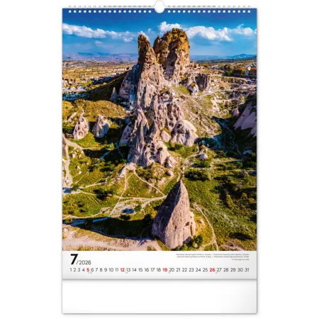 NOTIQUE Nástěnný kalendář Národní parky světa 2026, 33 x 46 cm