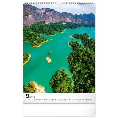NOTIQUE Nástěnný kalendář Národní parky světa 2026, 33 x 46 cm