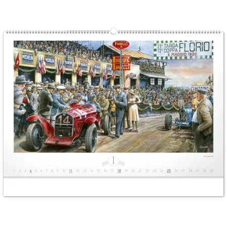 NOTIQUE Nástěnný kalendář Oldtimers – Václav Zapadlík 2026, 64 x 42 cm