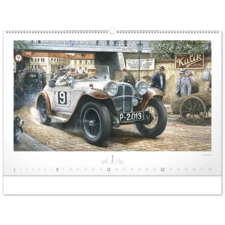 NOTIQUE Nástěnný kalendář Oldtimers – Václav Zapadlík 2026, 64 x 42 cm