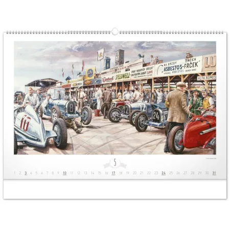 NOTIQUE Nástěnný kalendář Oldtimers – Václav Zapadlík 2026, 64 x 42 cm