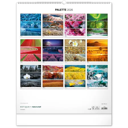 NOTIQUE Nástěnný kalendář Paleta 2026, 48 x 56 cm