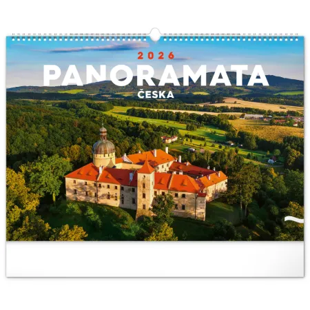 NOTIQUE Nástěnný kalendář Panoramata Česka 2026, 48 x 33 cm