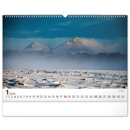 NOTIQUE Nástěnný kalendář Panoramata Česka 2026, 48 x 33 cm