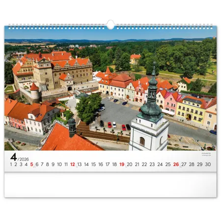 NOTIQUE Nástěnný kalendář Panoramata Česka 2026, 48 x 33 cm