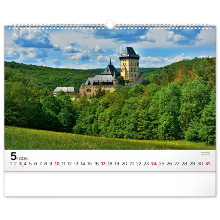 NOTIQUE Nástěnný kalendář Panoramata Česka 2026, 48 x 33 cm