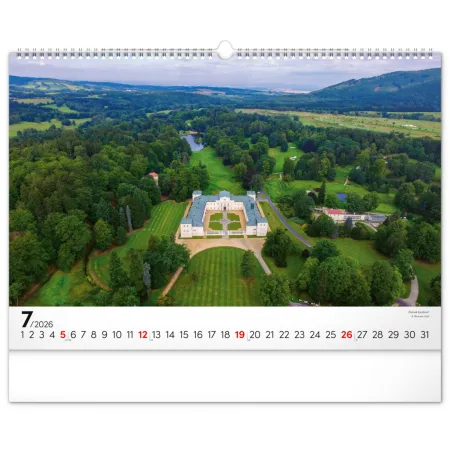 NOTIQUE Nástěnný kalendář Panoramata Česka 2026, 48 x 33 cm