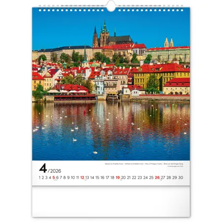 NOTIQUE Nástěnný kalendář Praha 2026, 30 x 34 cm