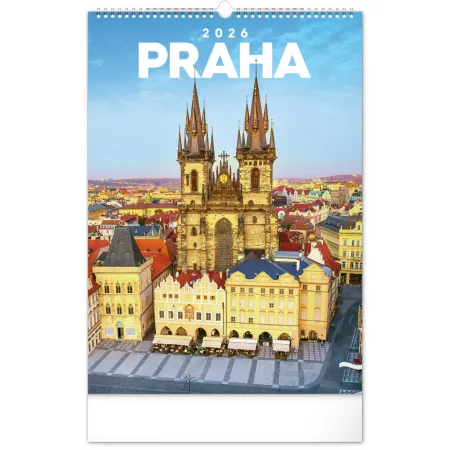 NOTIQUE Nástěnný kalendář Praha 2026, 33 x 46 cm