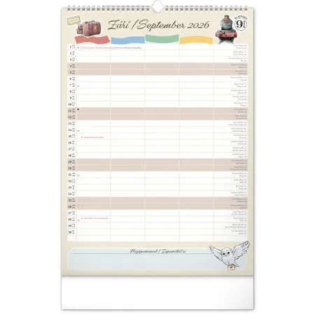 NOTIQUE Nástěnný kalendář Rodinný plánovací Harry Potter 2026, 33 x 46 cm