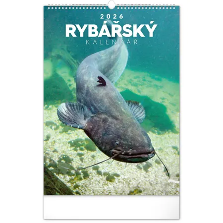 NOTIQUE Nástěnný kalendář Rybářský 2026, 33 x 46 cm