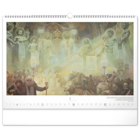NOTIQUE Nástěnný kalendář Slovanská epopej – Alfons Mucha 2026, 48 x 33 cm