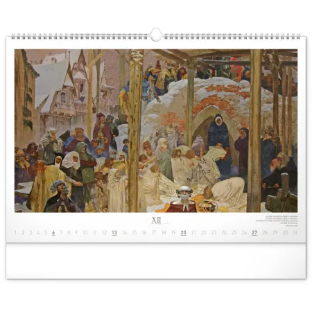 NOTIQUE Nástěnný kalendář Slovanská epopej – Alfons Mucha 2026, 48 x 33 cm