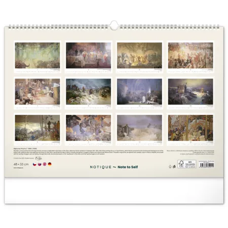 NOTIQUE Nástěnný kalendář Slovanská epopej – Alfons Mucha 2026, 48 x 33 cm