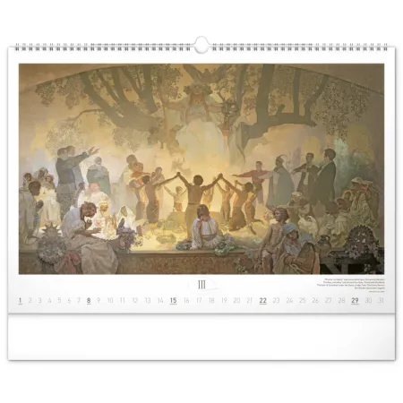 NOTIQUE Nástěnný kalendář Slovanská epopej – Alfons Mucha 2026, 48 x 33 cm