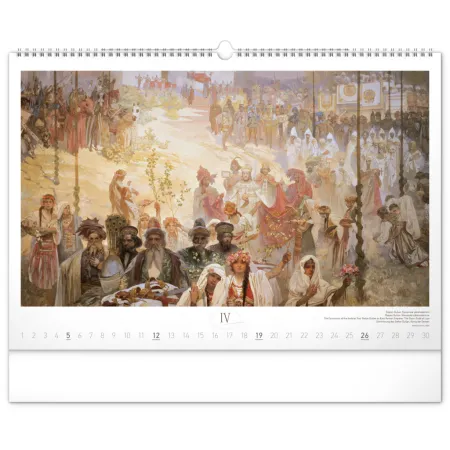 NOTIQUE Nástěnný kalendář Slovanská epopej – Alfons Mucha 2026, 48 x 33 cm