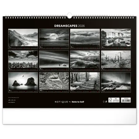 NOTIQUE Nástěnný kalendář Snová krajina 2026, 48 x 33 cm
