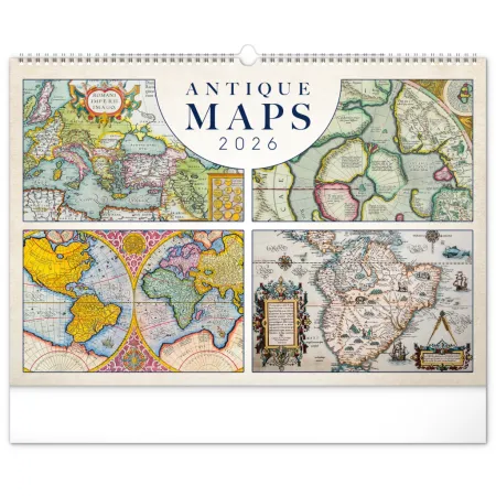 NOTIQUE Nástěnný kalendář Staré mapy 2026, 48 x 33 cm