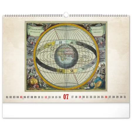 NOTIQUE Nástěnný kalendář Staré mapy 2026, 48 x 33 cm