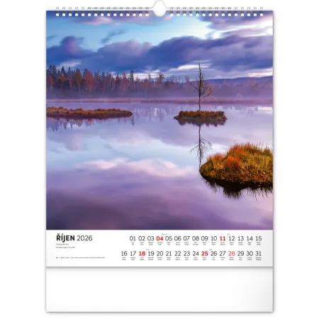 NOTIQUE Nástěnný kalendář Šumava 2026, 30 x 34 cm