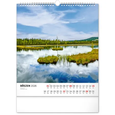 NOTIQUE Nástěnný kalendář Šumava 2026, 30 x 34 cm