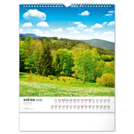 NOTIQUE Nástěnný kalendář Šumava 2026, 30 x 34 cm