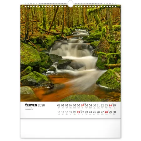NOTIQUE Nástěnný kalendář Šumava 2026, 30 x 34 cm
