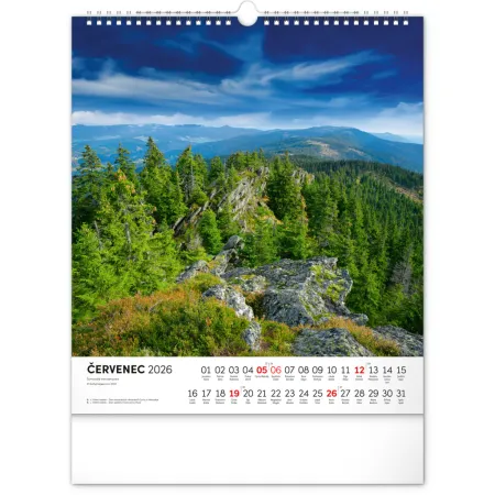 NOTIQUE Nástěnný kalendář Šumava 2026, 30 x 34 cm