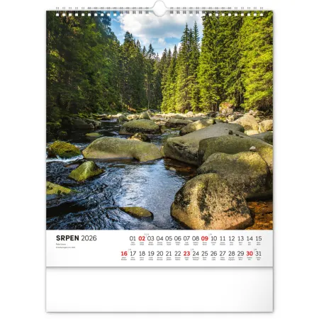 NOTIQUE Nástěnný kalendář Šumava 2026, 30 x 34 cm