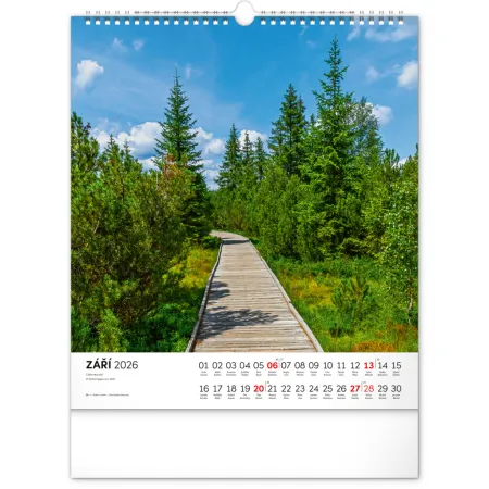 NOTIQUE Nástěnný kalendář Šumava 2026, 30 x 34 cm