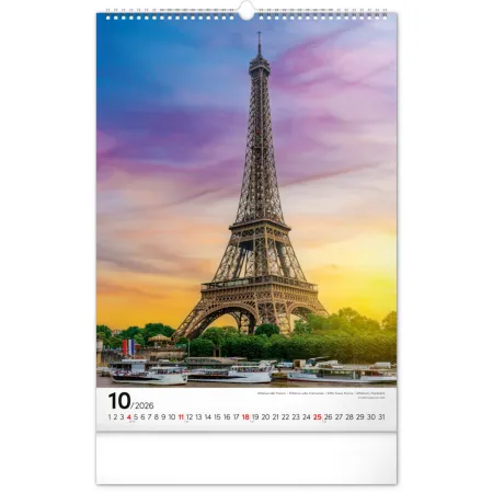 NOTIQUE Nástěnný kalendář Světové monumenty 2026, 33 x 46 cm