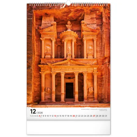 NOTIQUE Nástěnný kalendář Světové monumenty 2026, 33 x 46 cm
