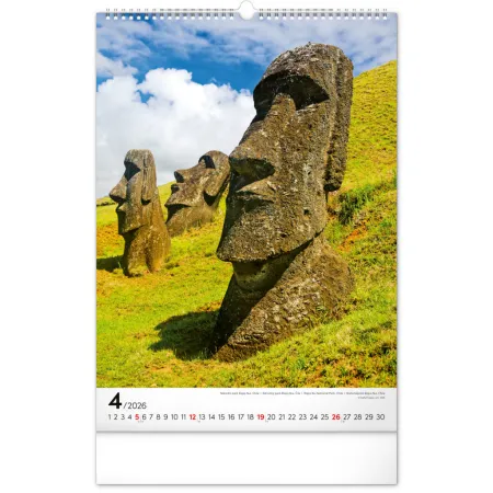 NOTIQUE Nástěnný kalendář Světové monumenty 2026, 33 x 46 cm