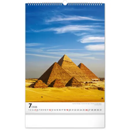 NOTIQUE Nástěnný kalendář Světové monumenty 2026, 33 x 46 cm