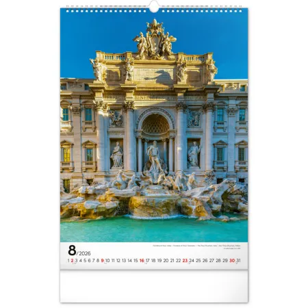 NOTIQUE Nástěnný kalendář Světové monumenty 2026, 33 x 46 cm