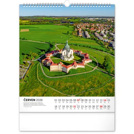 NOTIQUE Nástěnný kalendář Toulky českou krajinou 2026, 30 x 34 cm