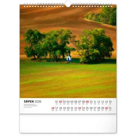 NOTIQUE Nástěnný kalendář Toulky českou krajinou 2026, 30 x 34 cm