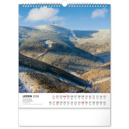 NOTIQUE Nástěnný kalendář Toulky moravskou krajinou 2026, 30 x 34 cm