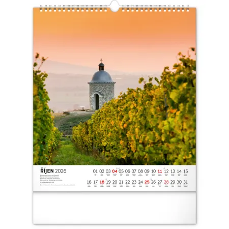 NOTIQUE Nástěnný kalendář Toulky moravskou krajinou 2026, 30 x 34 cm