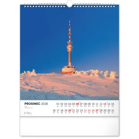 NOTIQUE Nástěnný kalendář Toulky moravskou krajinou 2026, 30 x 34 cm